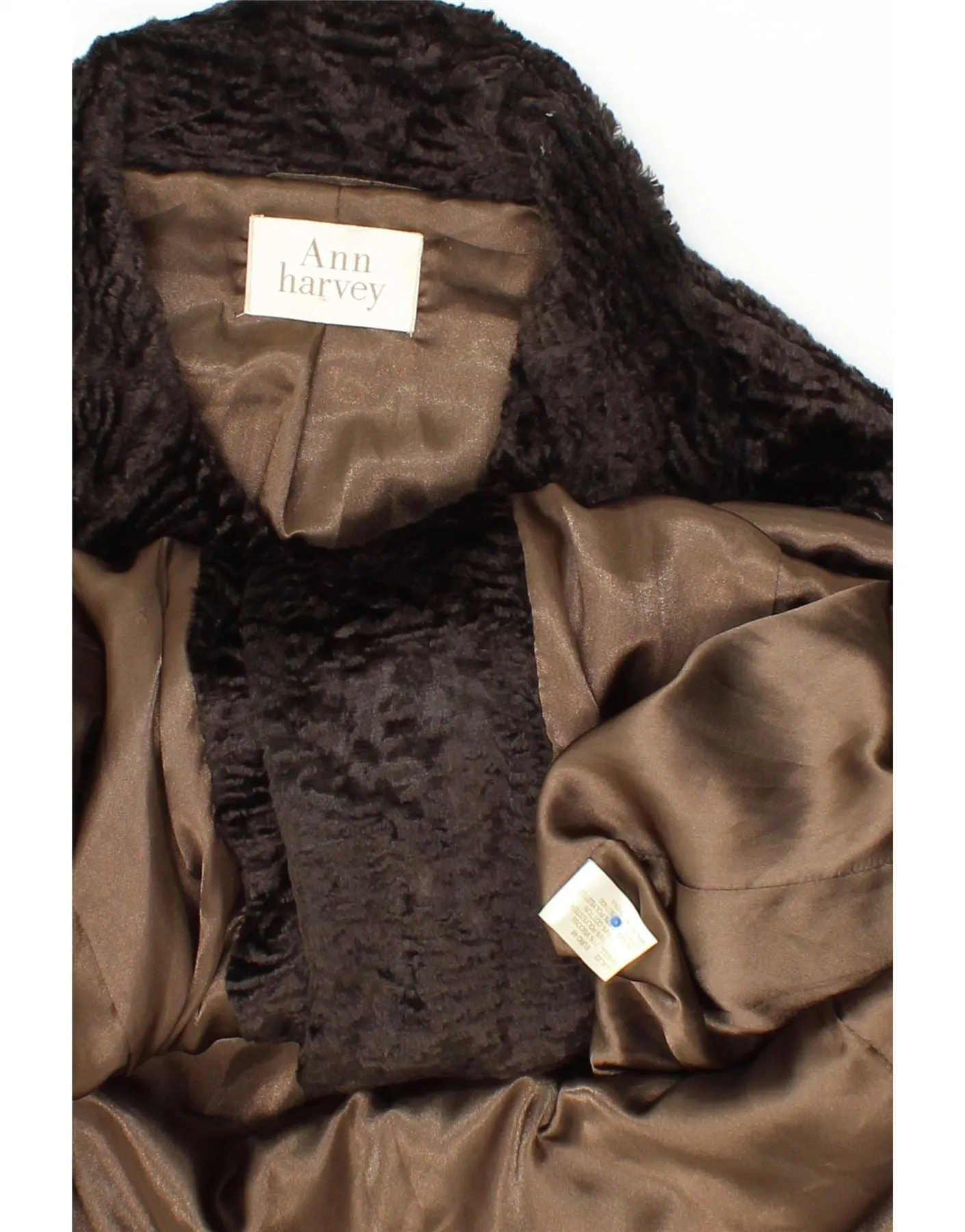 ANN HARVEY Womens Oversized Overcoat UK 22 2XL Brown Viscose
