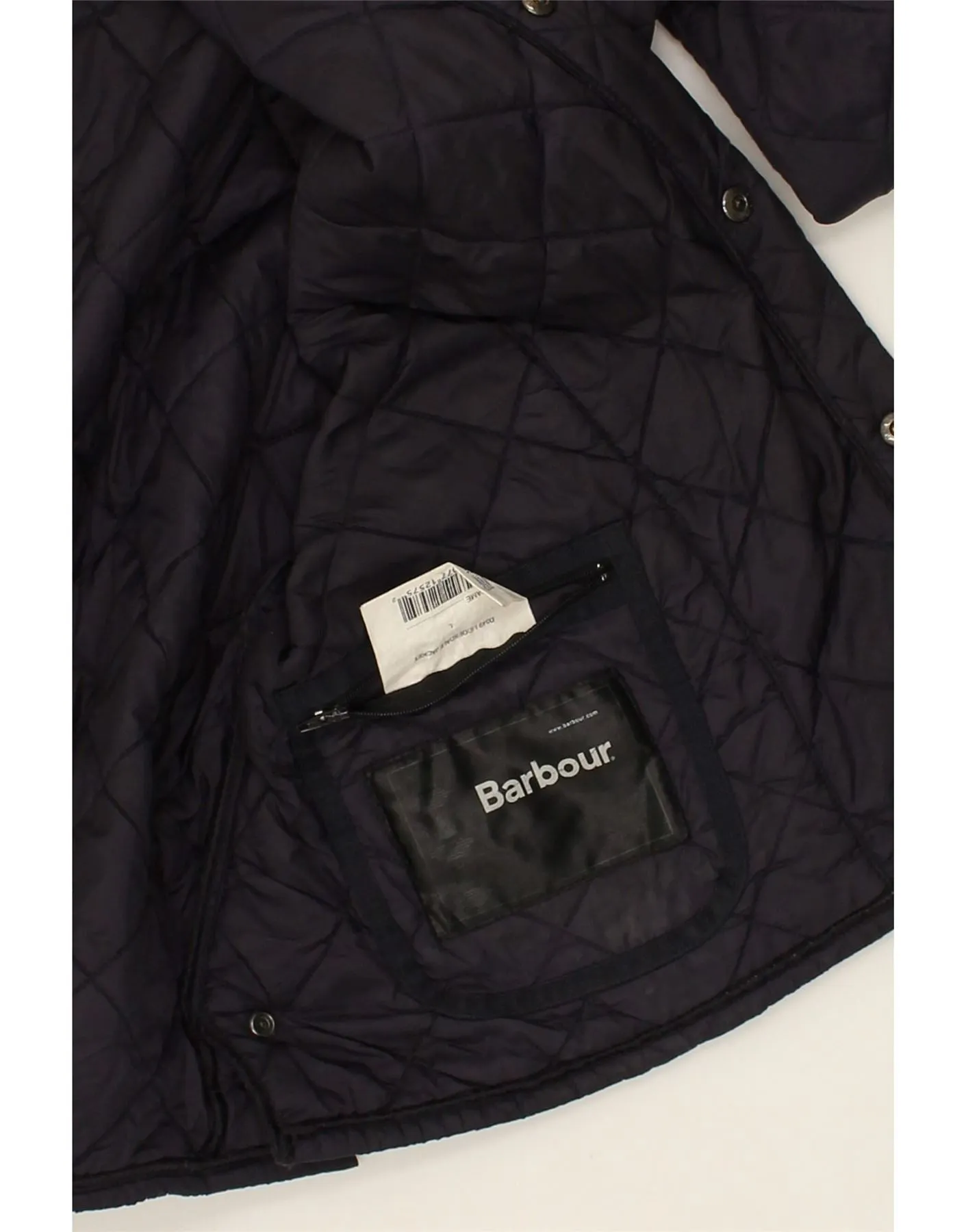BARBOUR Mens Quilted Overcoat UK 40 Large Navy Blue Polyamide
