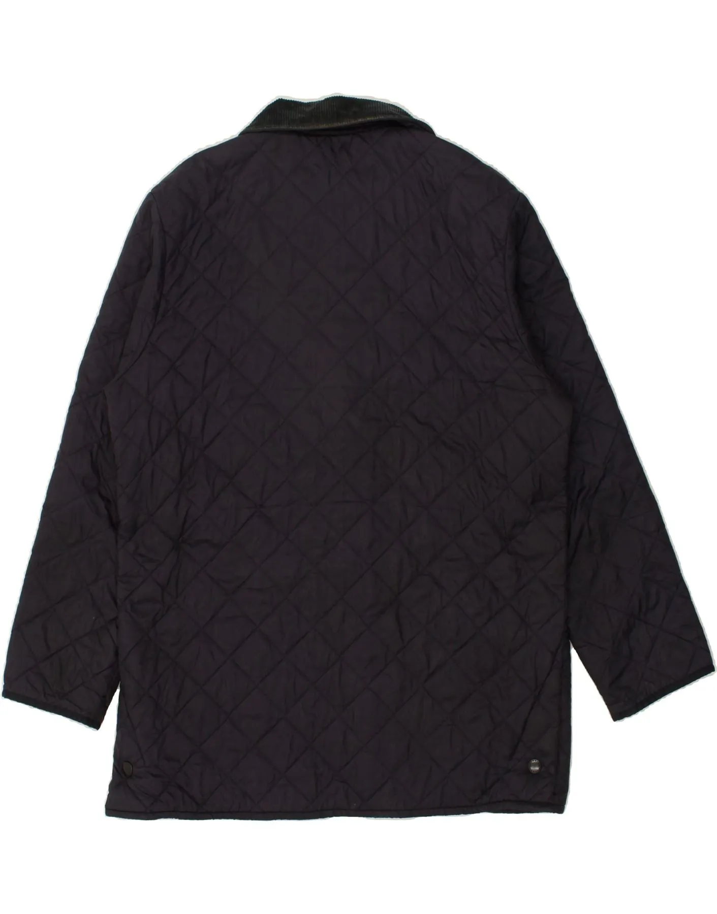 BARBOUR Mens Quilted Overcoat UK 40 Large Navy Blue Polyamide
