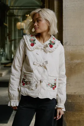 Bettie Embroidered Quilted Overcoat