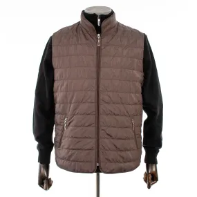 Brown Quilted Vest Jacket