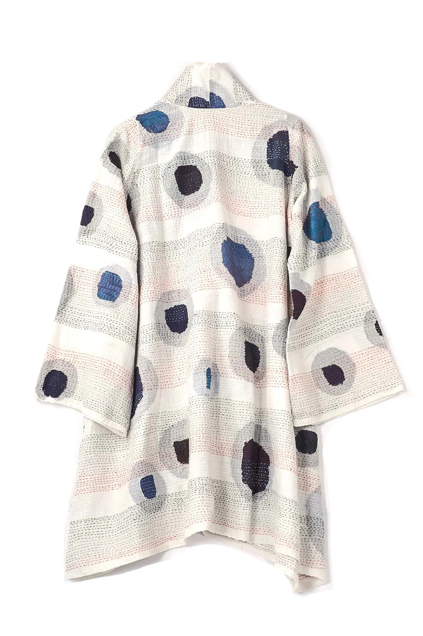 CUT OUT KANTHA A-LINE JKT - ck2003-wht -
