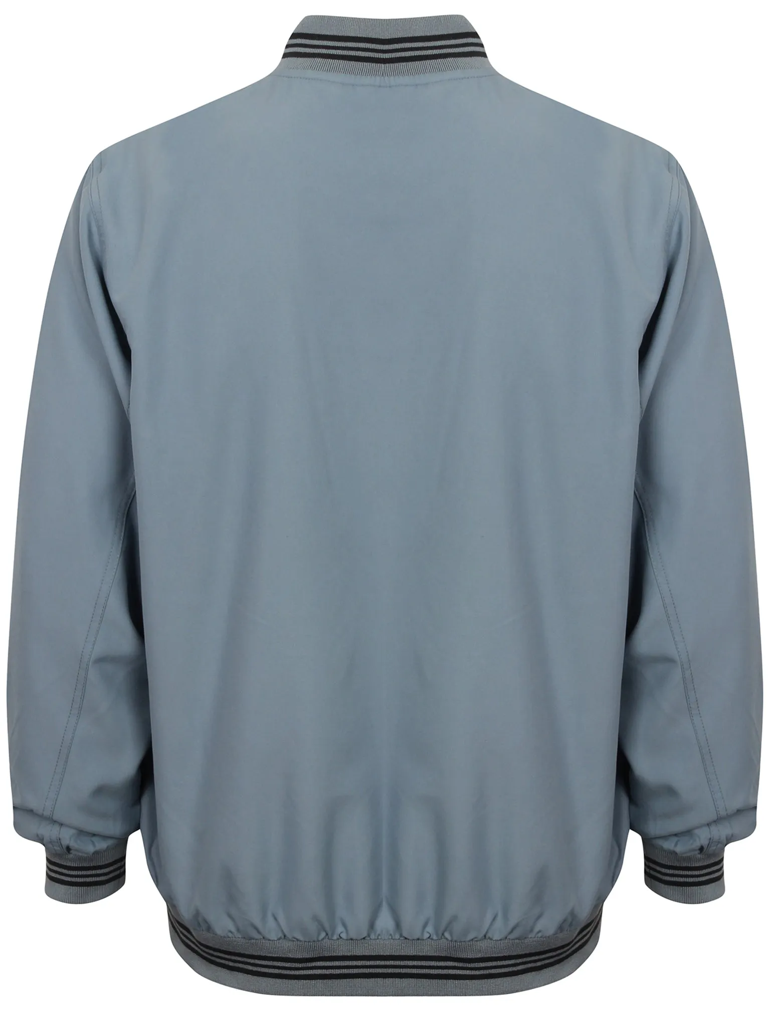 Frewin Striped Ribbed Detail Bomber Jacket in Airforce - Kensington Eastside