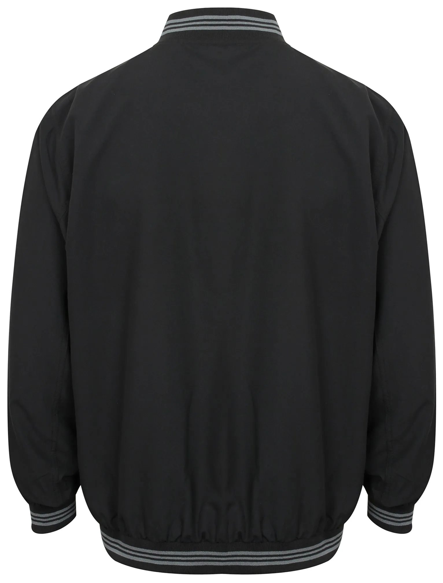 Frewin Striped Ribbed Detail Bomber Jacket in Navy - Kensington Eastside
