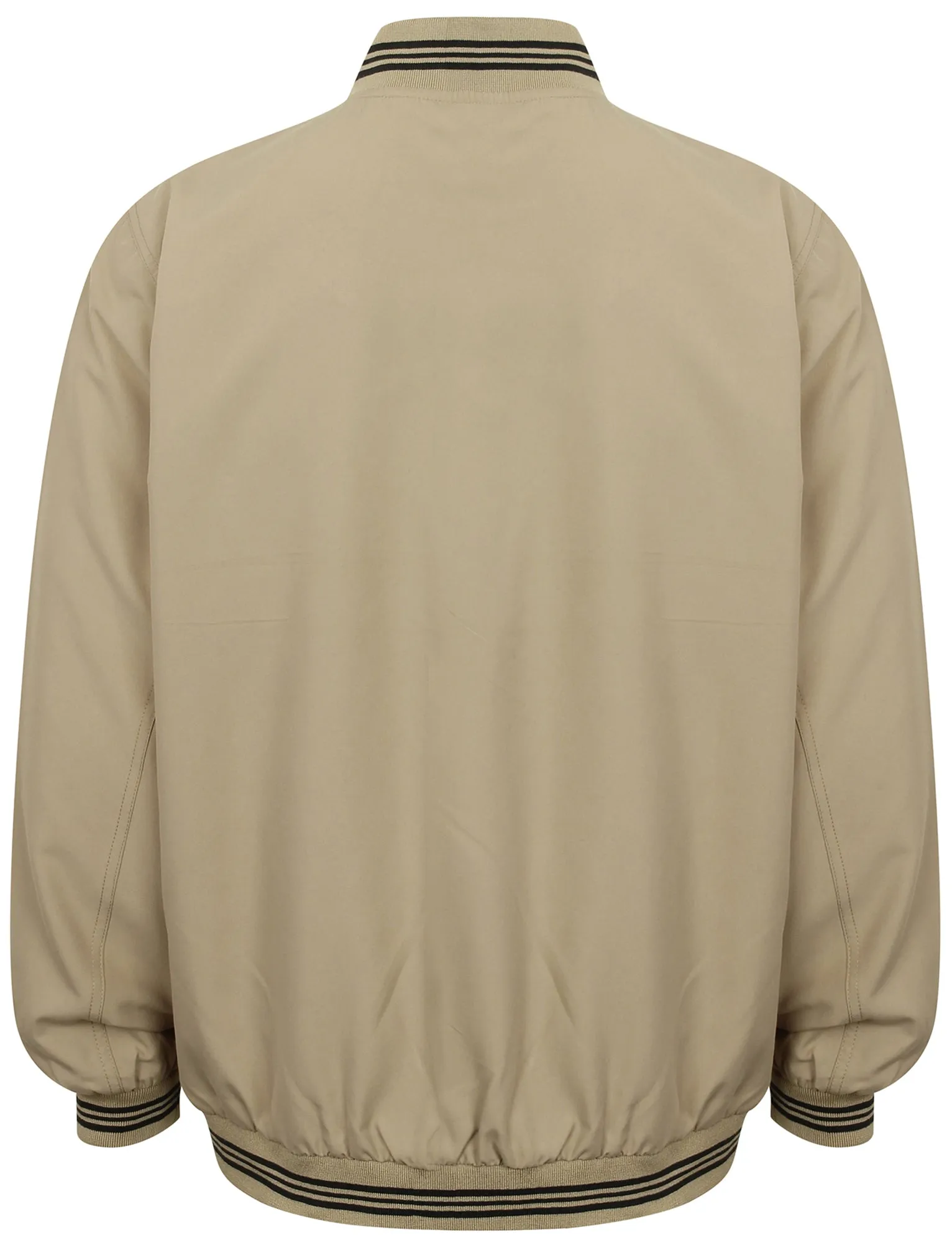 Frewin Striped Ribbed Detail Bomber Jacket in Stone - Kensington Eastside