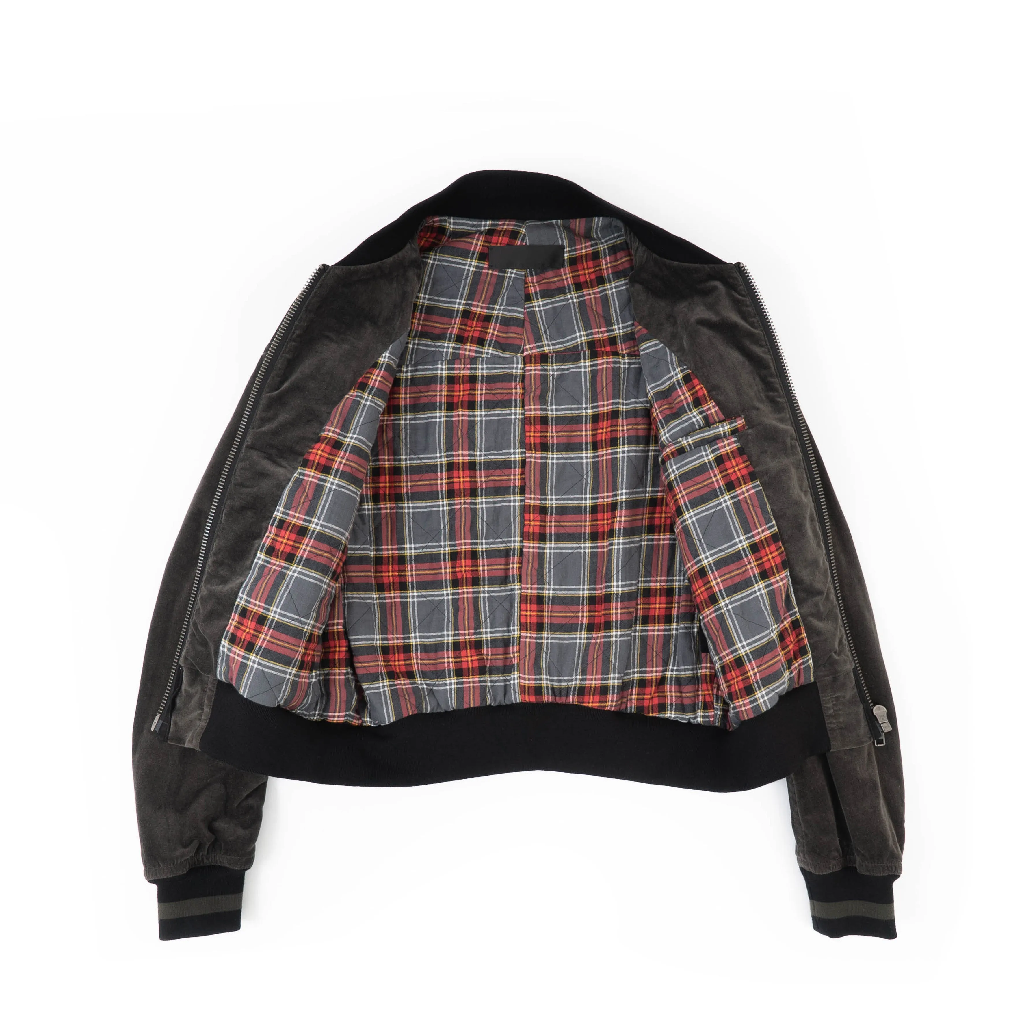 FW17 Tribal Leather Patch Velvet Bomber