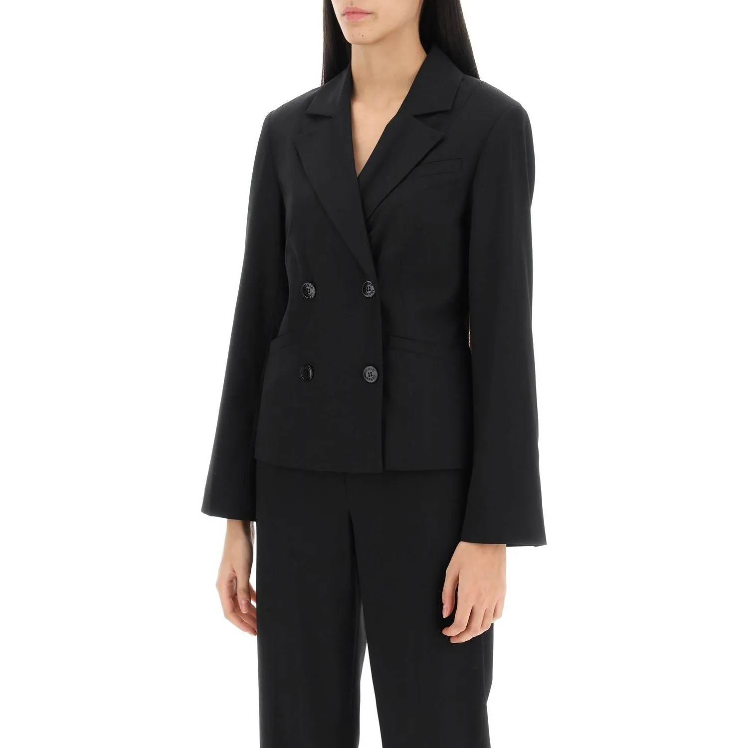 Ganni shaped double-breasted jacket