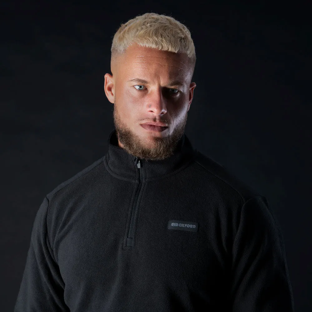 Oxford Advanced Micro Fleece 1/2 Neck Top Black