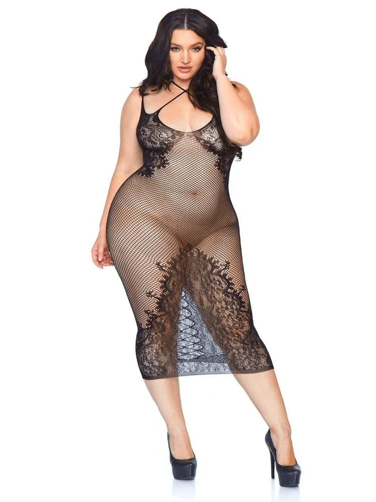 Plus Size Black Net Sensation Dress