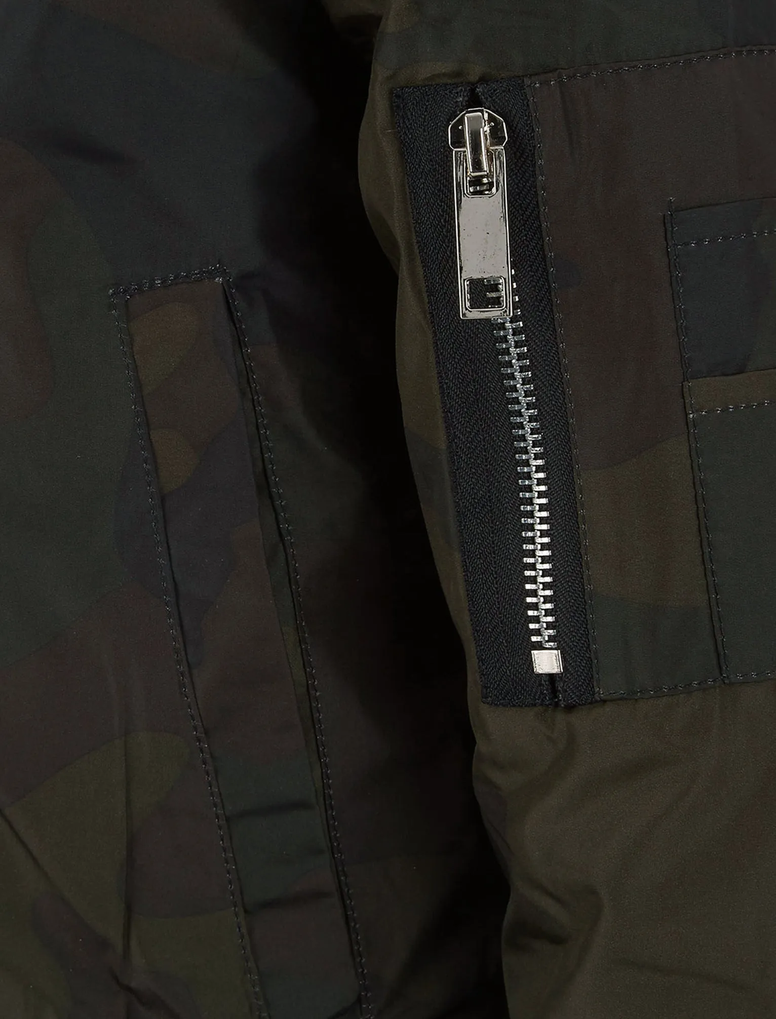 Reyes Camouflage Print Bomber Jacket in Khaki
