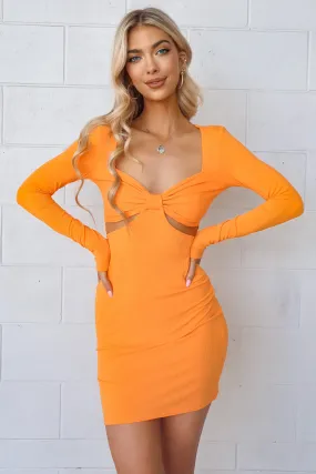Tallulah Sleeve Dress - Mango Orange