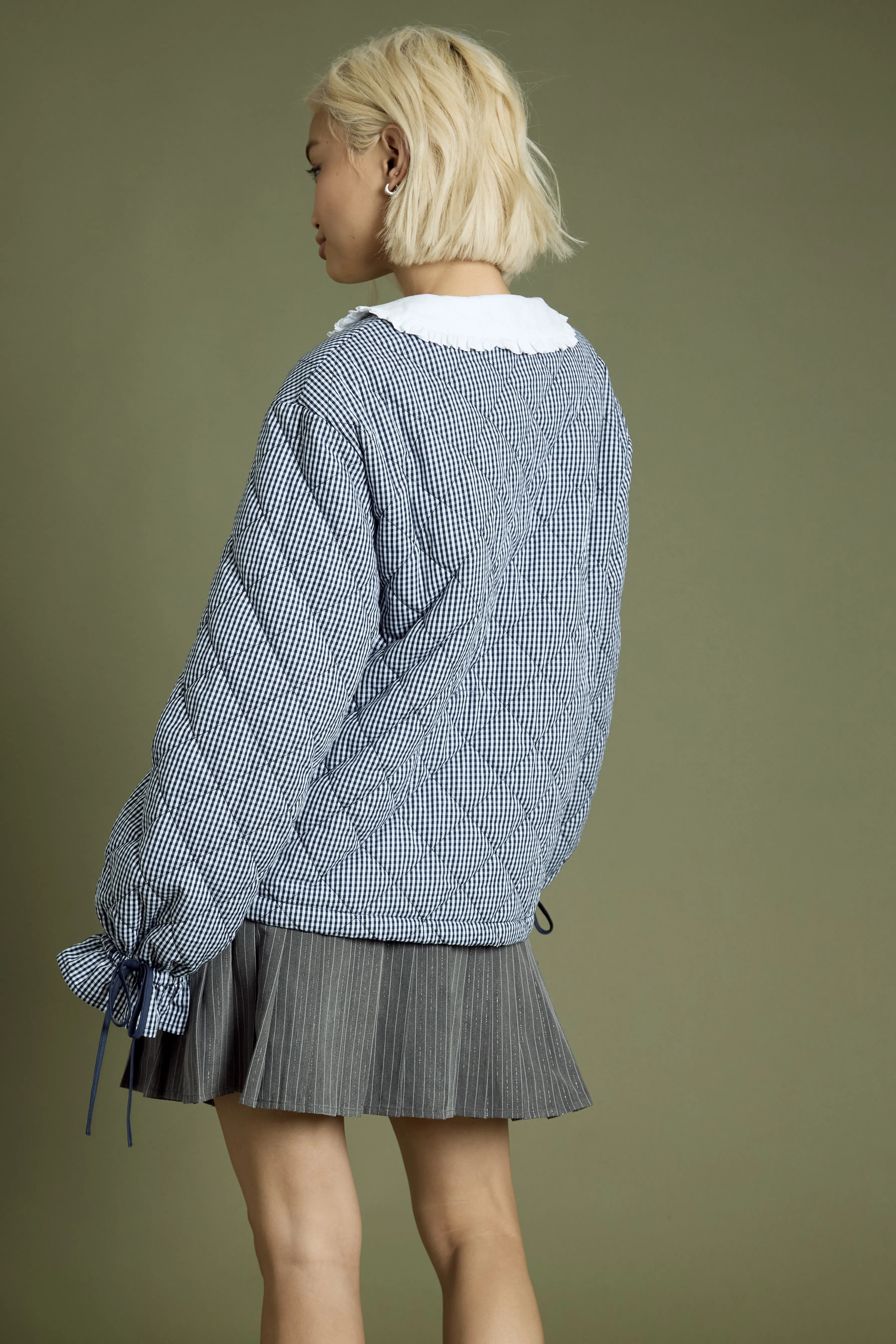 Tillie Check Print Quilted Overcoat