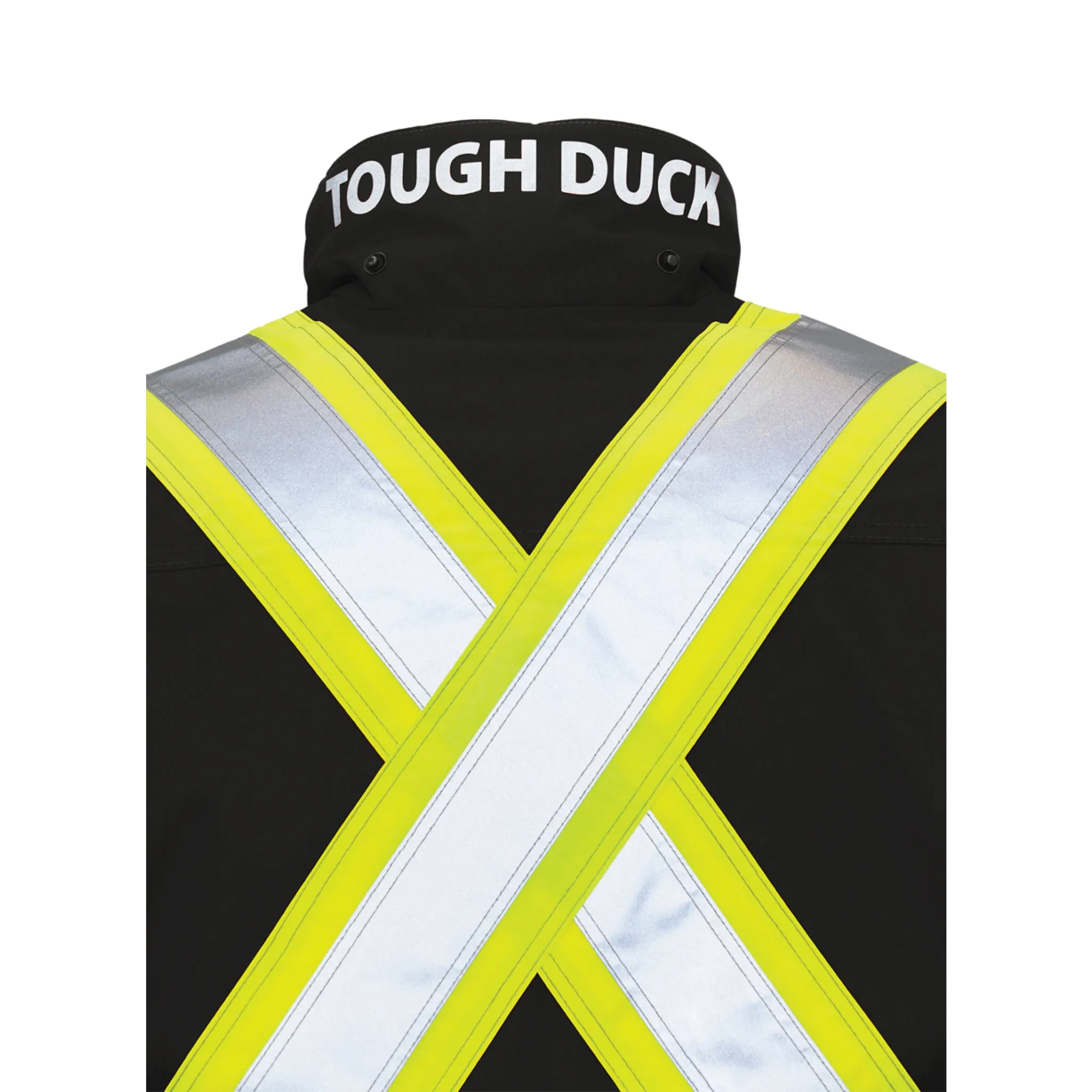 Tough Duck Men's Hi Vis Safety Parka SJ39 - Poly 300D Ripstop, Down Filled, Waterproof, Reflective, PU Membrane, Warm, Durable, Winter-Ready, Heavy Duty | Sizes XS-5XL