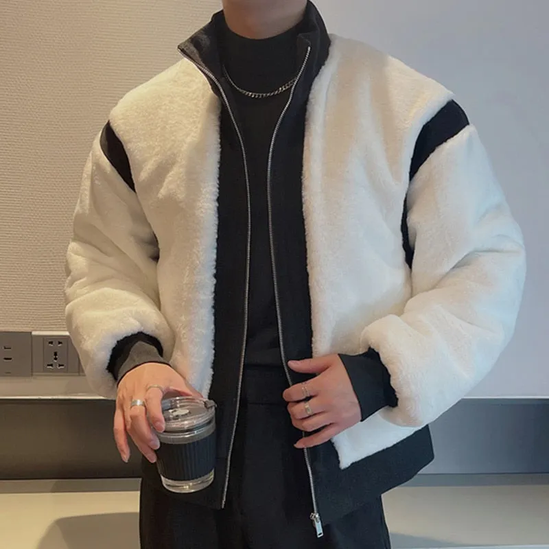Two Splicing Contrasting Colors Jacket