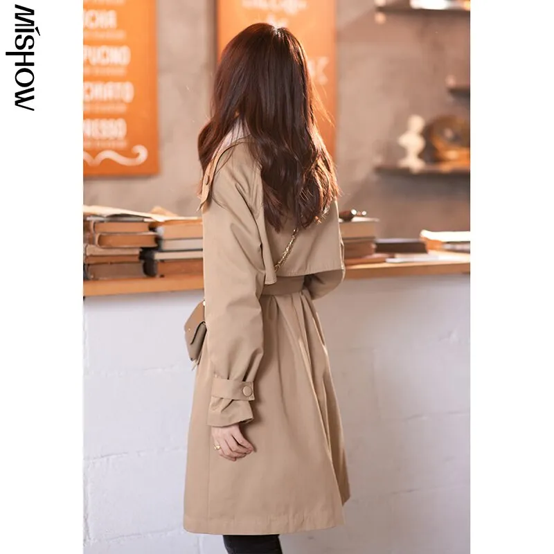 Wjczt 2022 Winter Parkas For Women Fur Collar Warm Mid Calf Belt Elegant Streetwear Warm Female Overcoats MX20D7394